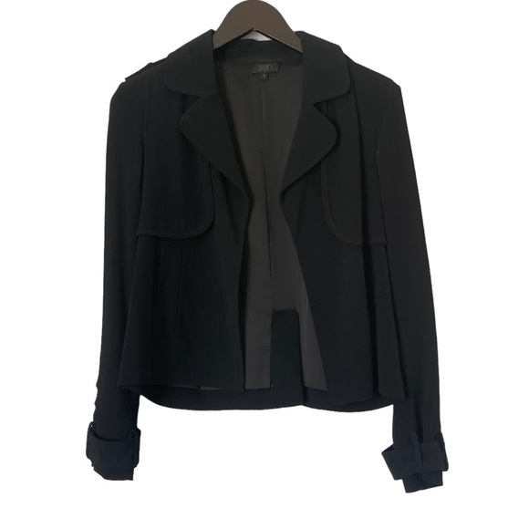 Sen Black Blazer Jacket Open Front Small - Picture 1 of 7